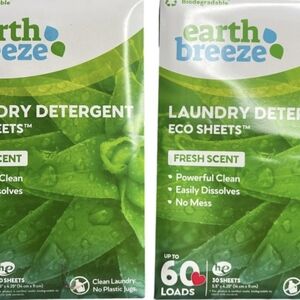 NIB FRESH SCENT EARTH BREEZE LAUNDRY Eco Sheets Ultra Concentrated 3in1 60 loads